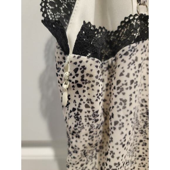 NEW Kimchi Blue Mini Dress Y2k Slip Lace Trim Chiffon Small White Black - Picture 12 of 12